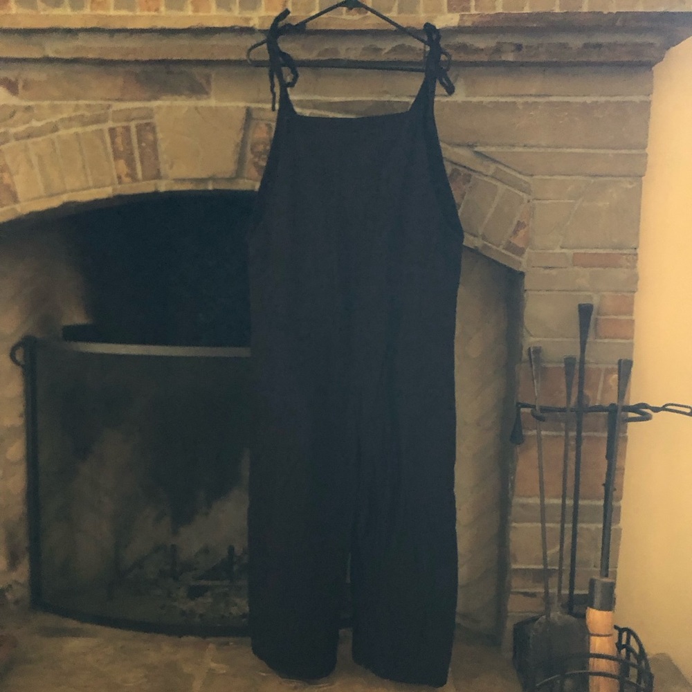 Hatch Black Tie-Shoulder Jumpsuit